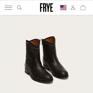 Frye - Melissa Stud Short Boot - Black - Size 8